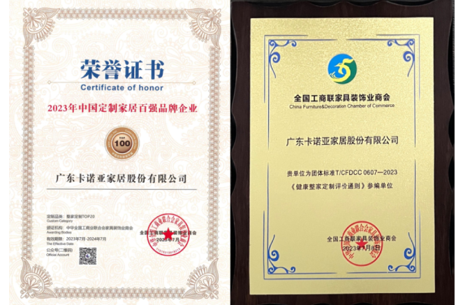 载誉返来|卡诺亚染指两大重磅殊荣，铸就行业标杆